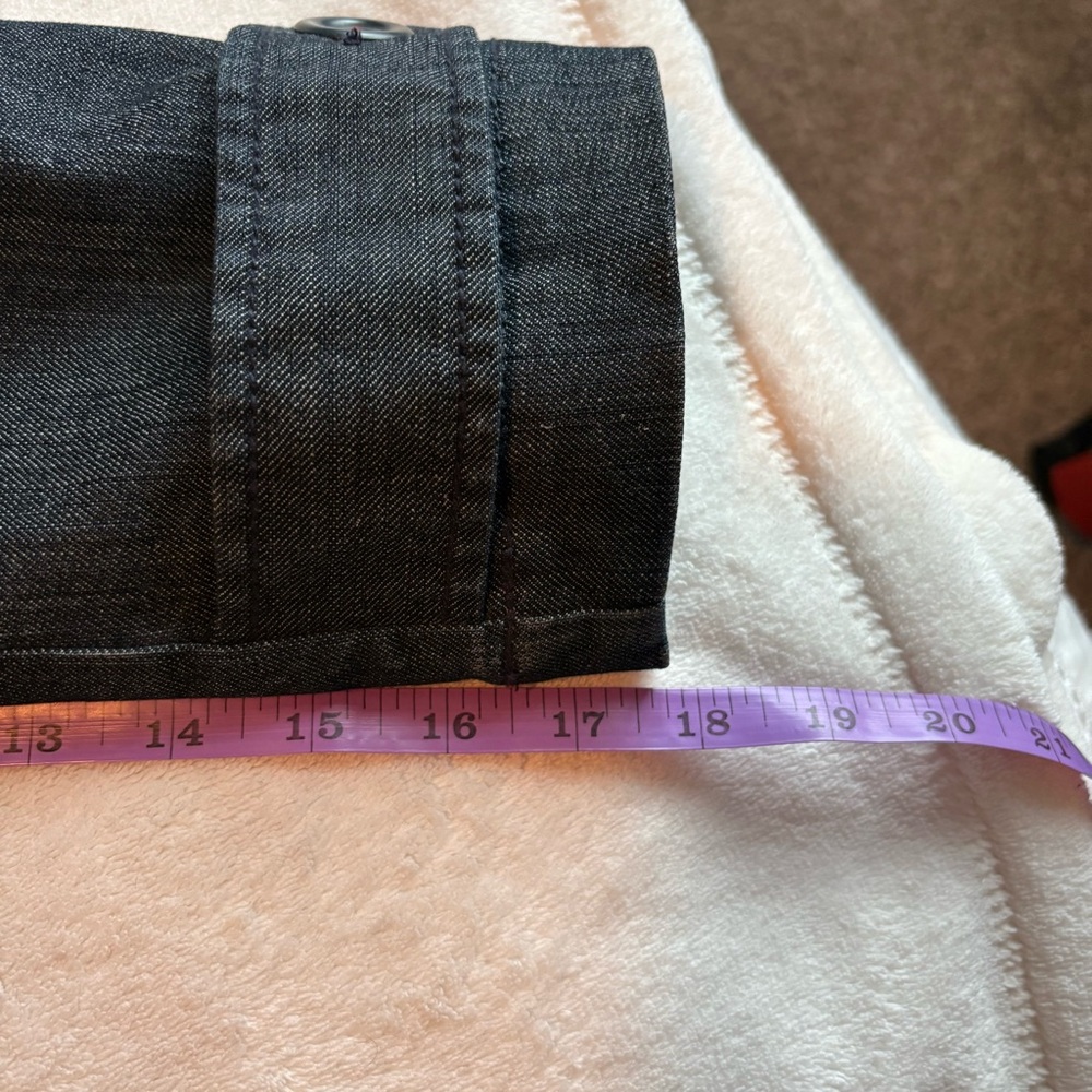 LOFT Vintage Dark Wash Denim Style Double-Breasted Pea Coat with Pockets - Picture 13 of 17
